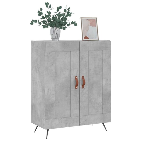 vidaXL Buffet gris b&eacute;ton 69,5x34x90 cm bois d'ing&eacute;nierie