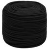 vidaXL Corde utilitaire polyvalente 8 mm 100 m Noir Polyester