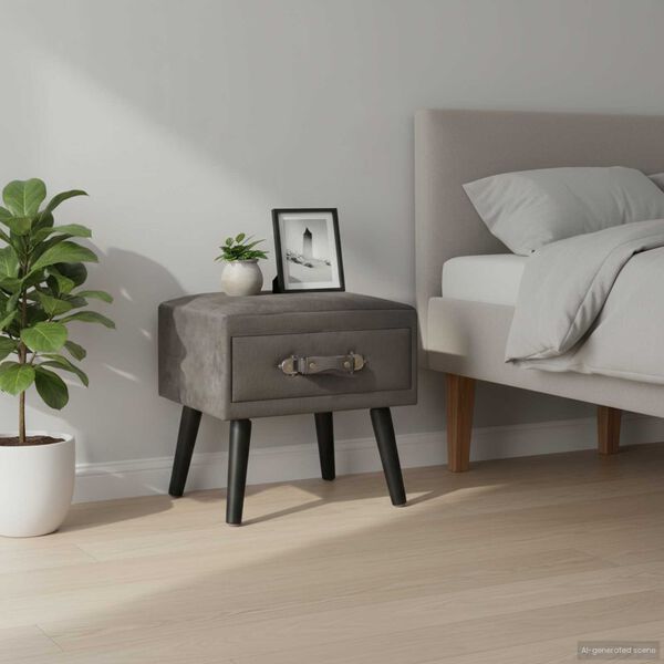 vidaXL Tables de chevet 2 pcs Gris 40x35x40 cm Velours