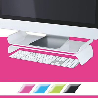 Leitz Support d'écran d'ordinateur réglable Ergo WOW Rose et blanc