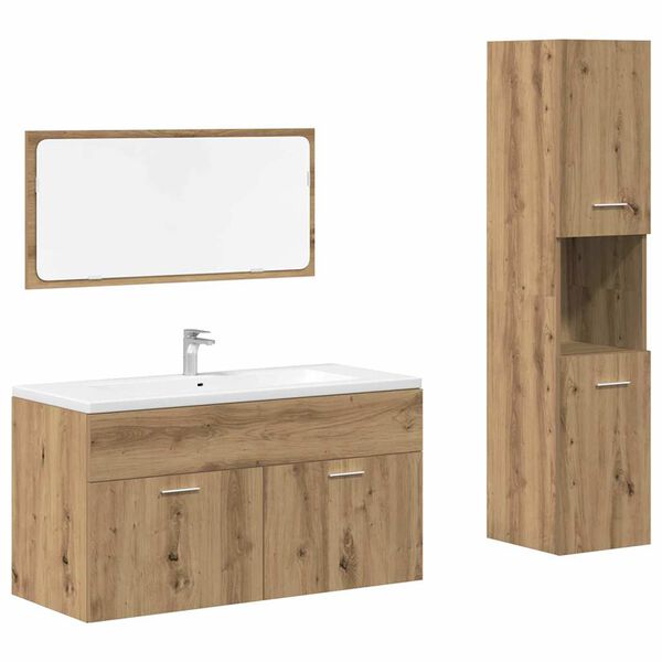 vidaXL Ensemble de meubles salle de bain 3 pcs bois d'ingénierie
