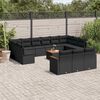 vidaXL Salon de jardin avec coussins 14 pcs noir r&eacute;sine tress&eacute;e