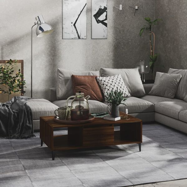 vidaXL Table basse Ch&ecirc;ne marron 103,5x60x35 cm Bois d'ing&eacute;nierie