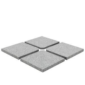vidaXL Plaques de poids de parasol 4 pcs Granit Gris Carr&eacute; 100 kg