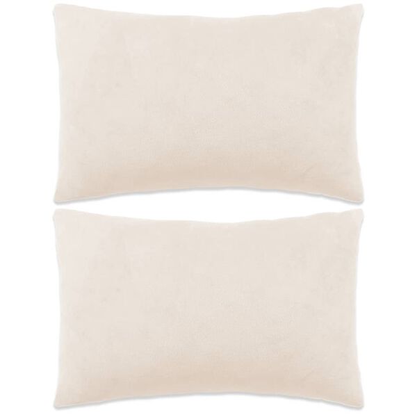 vidaXL Coussins lot de 2 Tissu 40x60 cm Blanc cass&eacute;