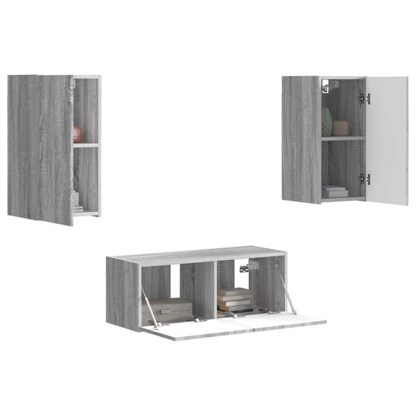 vidaXL Ensemble meuble TV 6 pcs Gris Sonoma Bois d'ing&eacute;nierie
