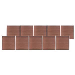 vidaXL Cl&ocirc;ture de jardin WPC 1737x186 cm Marron