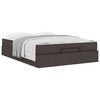 vidaXL Cadre de lit avec matelas avec matelas 2 pcs Tan tissu