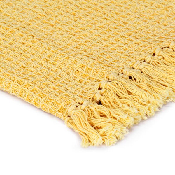 vidaXL Couverture en coton 160 x 210 cm Jaune moutarde