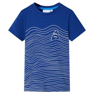 T-shirt pour enfants bleu fonc&eacute; 128