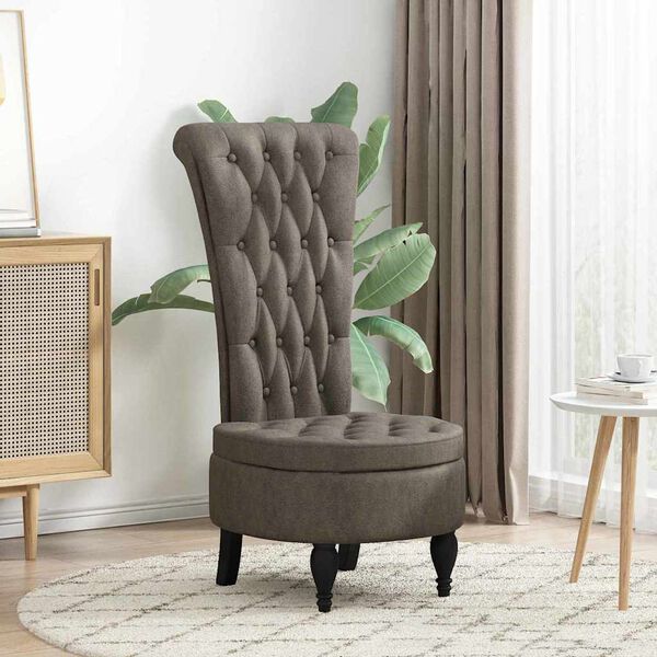 vidaXL Fauteuil à pantoufle Gris foncé 56,5 x 70 x 110 cm Simili daim
