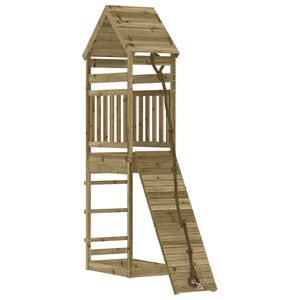 vidaXL Maisonnette de jeu avec mur d'escalade bois de pin impr&eacute;gn&eacute;