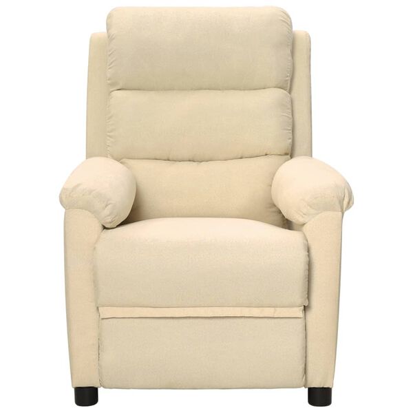 vidaXL Fauteuil de massage Cr&egrave;me Tissu