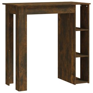 vidaXL Table de bar avec &eacute;tag&egrave;re ch&ecirc;ne fum&eacute; bois d'ing&eacute;nierie