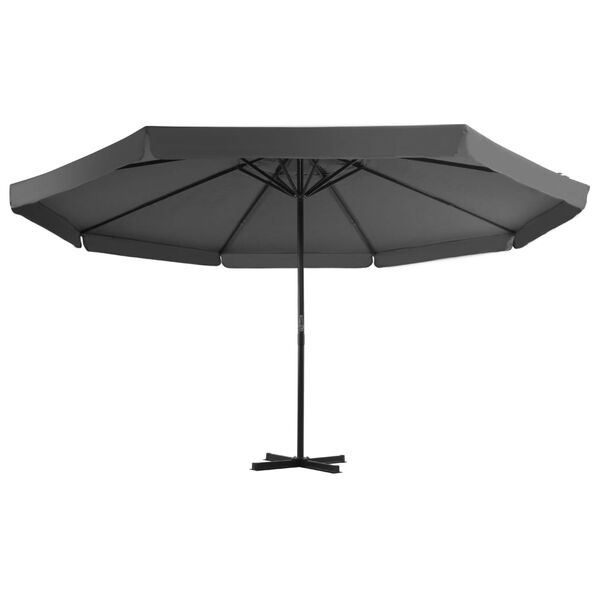 vidaXL Parasol d'extérieur avec mât en aluminium 500 cm anthracite