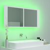 vidaXL Armoire salle de bain à miroir LED Blanc 100x12x45 cm Acrylique