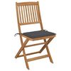 vidaXL Chaises pliables de jardin lot de 2 avec coussins Bois d'acacia