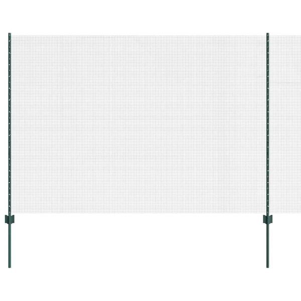 vidaXL Clôture avec poteau Vert 1,6 x 25 m Acier et PVC