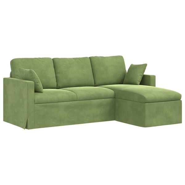 vidaXL Canap&eacute; Vert clair 198 x 134 x 80 cm Velours