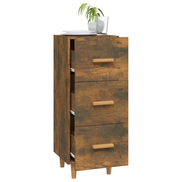 vidaXL Buffet Chêne fumé 34,5x34x90 cm Bois d'ingénierie