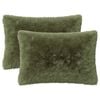 vidaXL Housse de coussin 2 pc HEERLEN Vert 40 x 60 cm Fleece PV