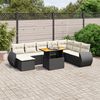 vidaXL Salon de jardin 9 pcs avec coussins noir r&eacute;sine tress&eacute;e
