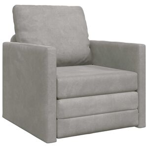 vidaXL Canap&eacute;-Lit 60cm Gris clair Velours