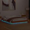 vidaXL Cadre de lit &agrave; LED sans matelas 150x200 cm bois massif