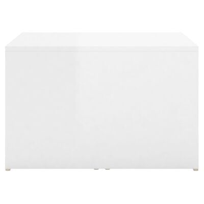 vidaXL Tables basses gigognes 3pcs Blanc brillant 60x60x38cm Aggloméré