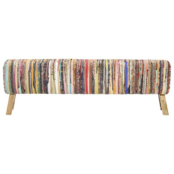 vidaXL Banc 160 cm Multicolore Tissu chindi