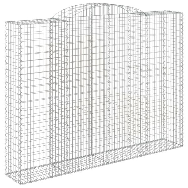 vidaXL Paniers à gabions arqués 3 pcs 300x50x220/240 cm fer galvanisé