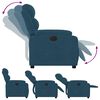 vidaXL Fauteuil inclinable &eacute;lectrique bleu velours