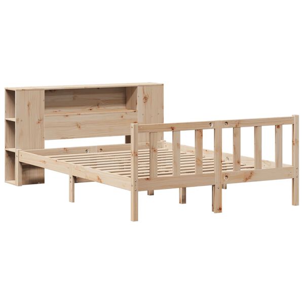 vidaXL Lit biblioth&egrave;que sans matelas 140x200 cm bois massif de pin