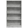 vidaXL Bibliothèque gris béton 80x24x143 cm bois d'ingénierie