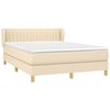 vidaXL Sommier &agrave; lattes de lit avec matelas Cr&egrave;me 140x200 cm Tissu