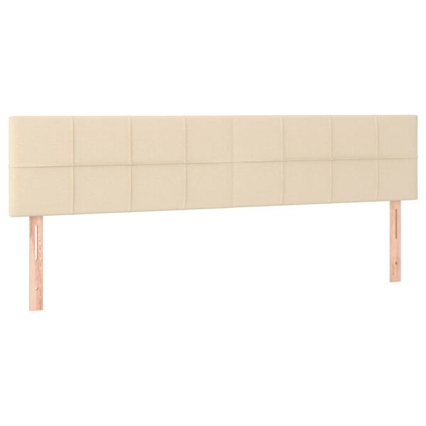 vidaXL T&ecirc;tes de lit Cr&egrave;me 180x5x78/88 cm Tissu