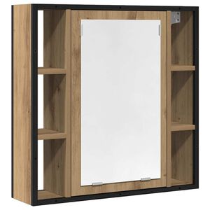 vidaXL Armoire &agrave; miroir salle de bain ch&ecirc;ne artisanal bois ing&eacute;nierie