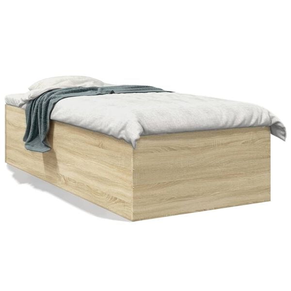 vidaXL Cadre de lit sans matelas ch&ecirc;ne sonoma 90x200 cm