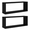 vidaXL &Eacute;tag&egrave;res murales cube 2 pcs Noir 60x15x23 cm Bois d&rsquo;ing&eacute;nierie