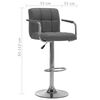 vidaXL Tabouret de bar Gris clair Tissu