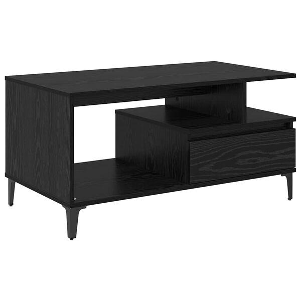 vidaXL Table basse Ch&ecirc;ne noir 90 x 49 x 45 cm Bois d'ing&eacute;nierie