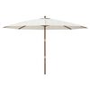 vidaXL Parasol de jardin avec m&acirc;t en bois sable 400x273 cm