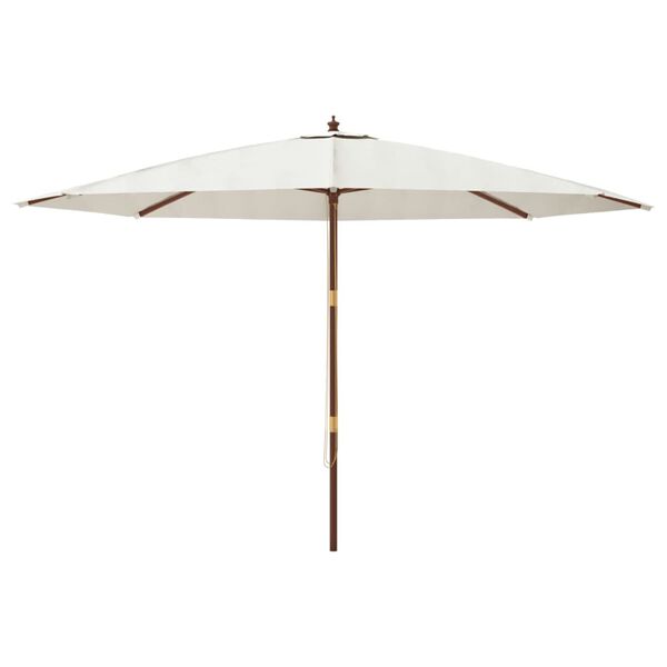 vidaXL Parasol de jardin avec m&acirc;t en bois sable 400x273 cm