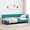vidaXL Cadre de lit d'angle Turquoise 90 cm x 200 cm Velours