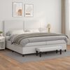 vidaXL Sommier à lattes de lit avec matelas Blanc 200x200cm Similicuir