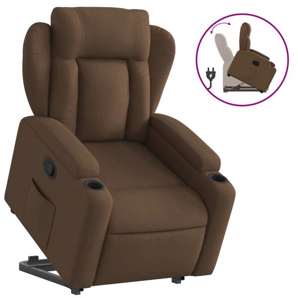 vidaXL Fauteuil inclinable Marron Tissu