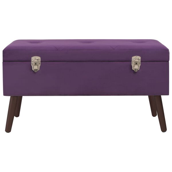 vidaXL Banc avec compartiment de rangement Violet 80 cm Velours