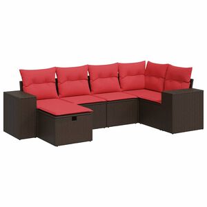 vidaXL Salon de jardin avec coussins 6 pcs marron r&eacute;sine tress&eacute;e
