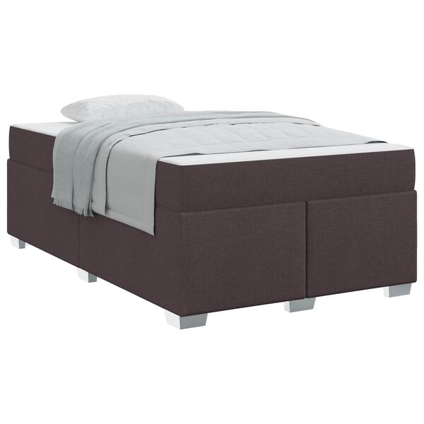 vidaXL Cadre de lit avec matelas Marron fonc&eacute; 120 x 190 cm tissu