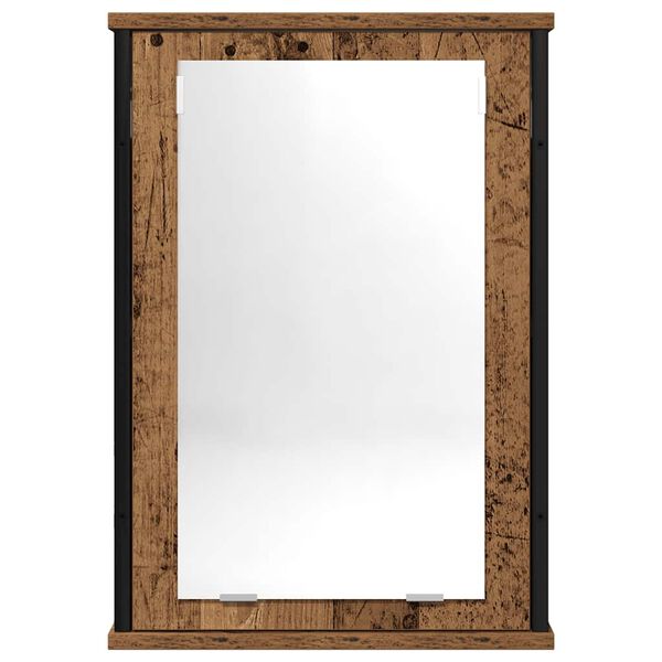 vidaXL Armoire &agrave; miroir de salle de bain vieux bois bois d'ing&eacute;nierie